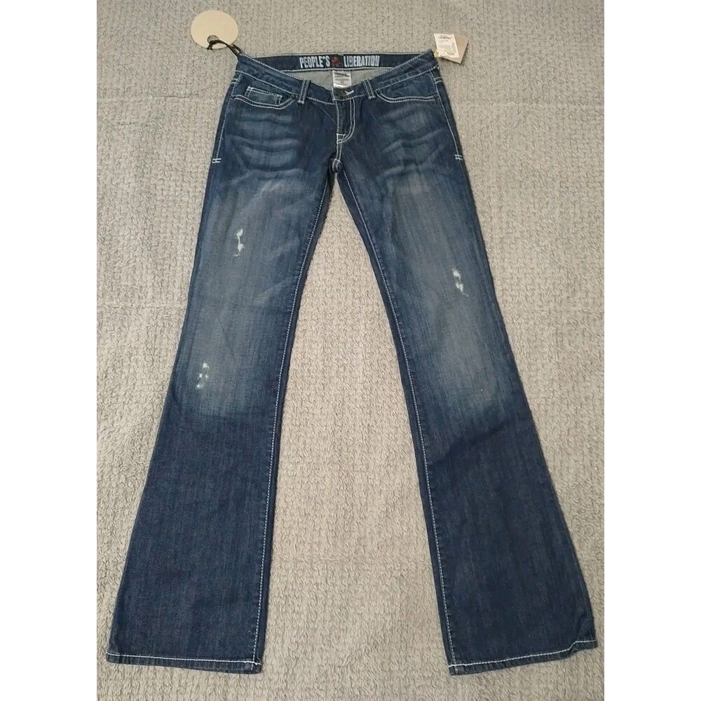 People's Liberation Flared Leg Distressed Jeans Size 25 Boho Grunge Hippie Nwt